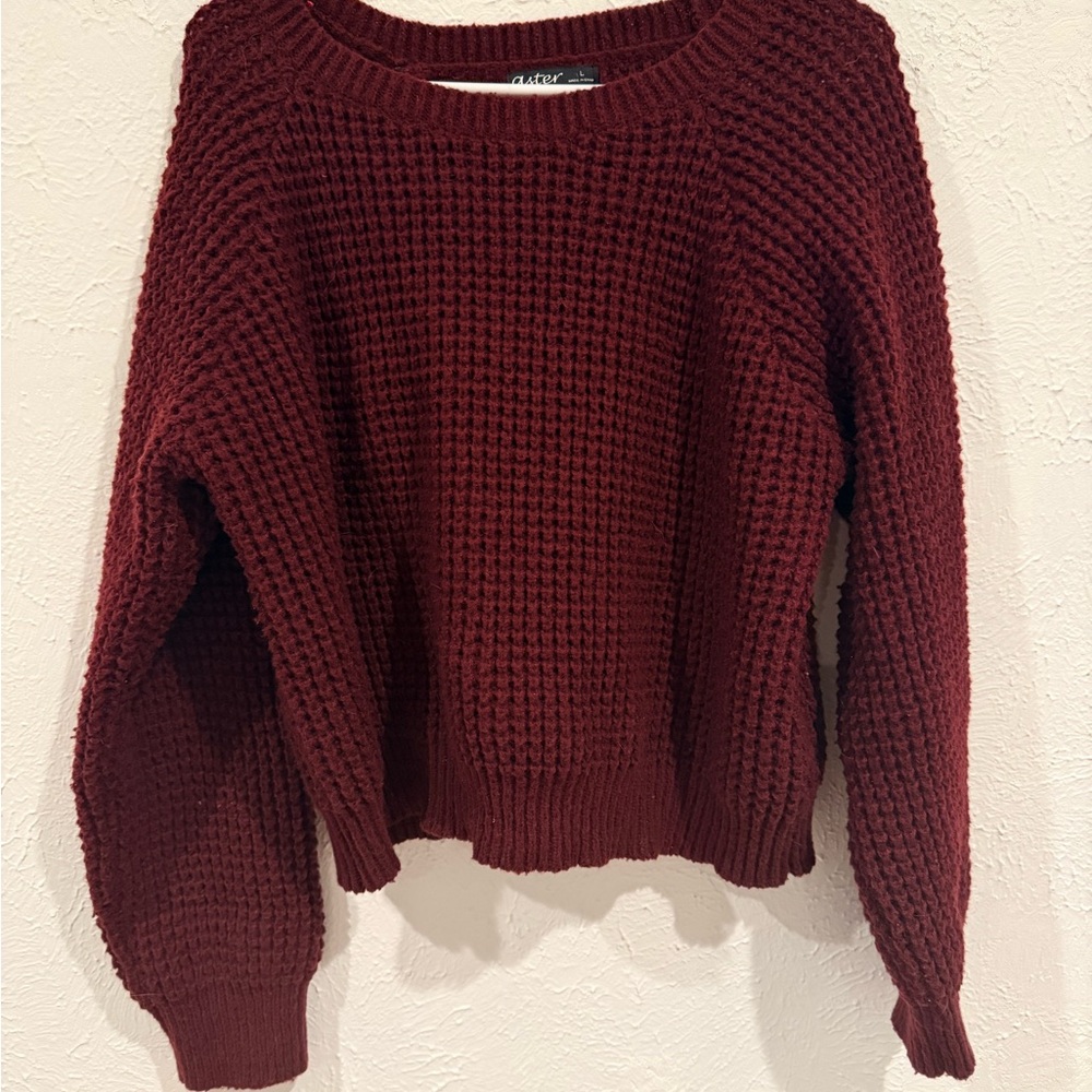 Cozy Maroon Knit Crop Sweater